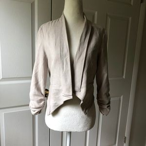 Microsuede cropped blazer structured
